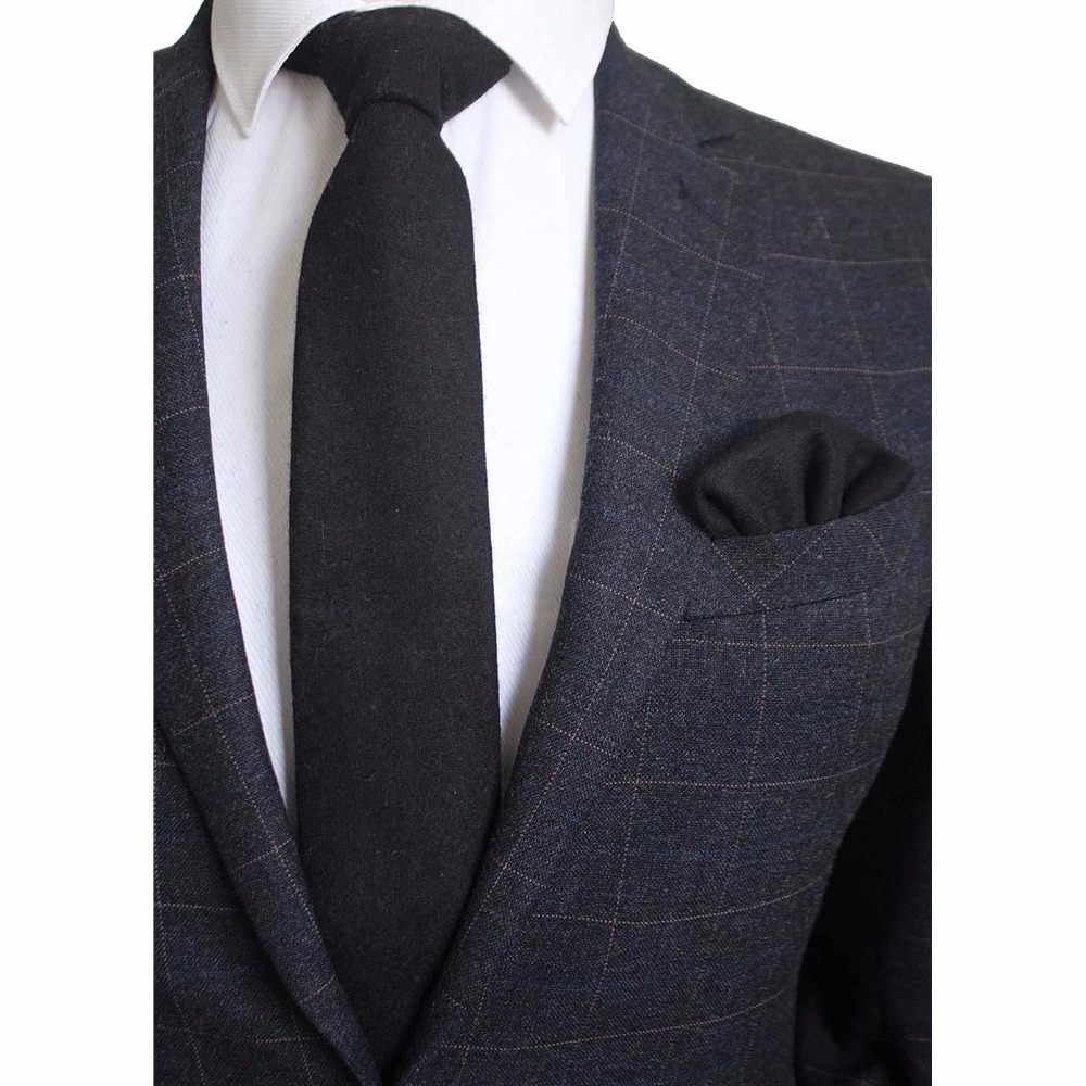 Ricnais 8cm Wool Necktie Solid - Handkerchief Cotton Men 评论和价格