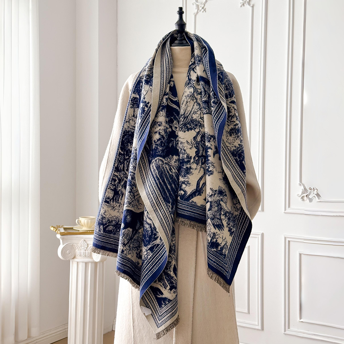 Elegant Animal Jacquard Pashmi - Woven Scarf Blanket 评论和价格