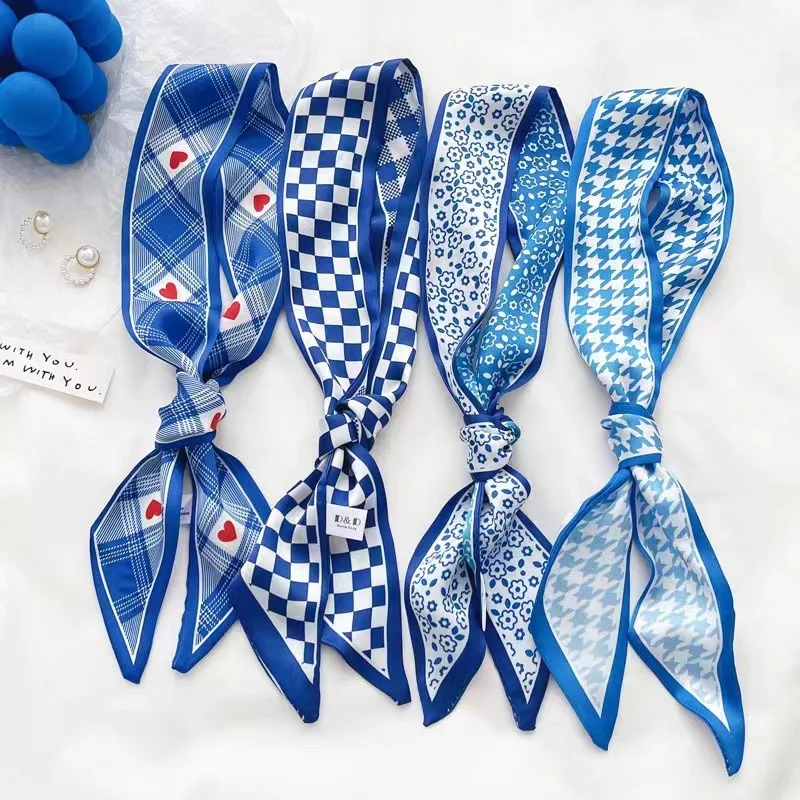 Klein blue silk scarf new chec - Bandana Cotton 评论和价格
