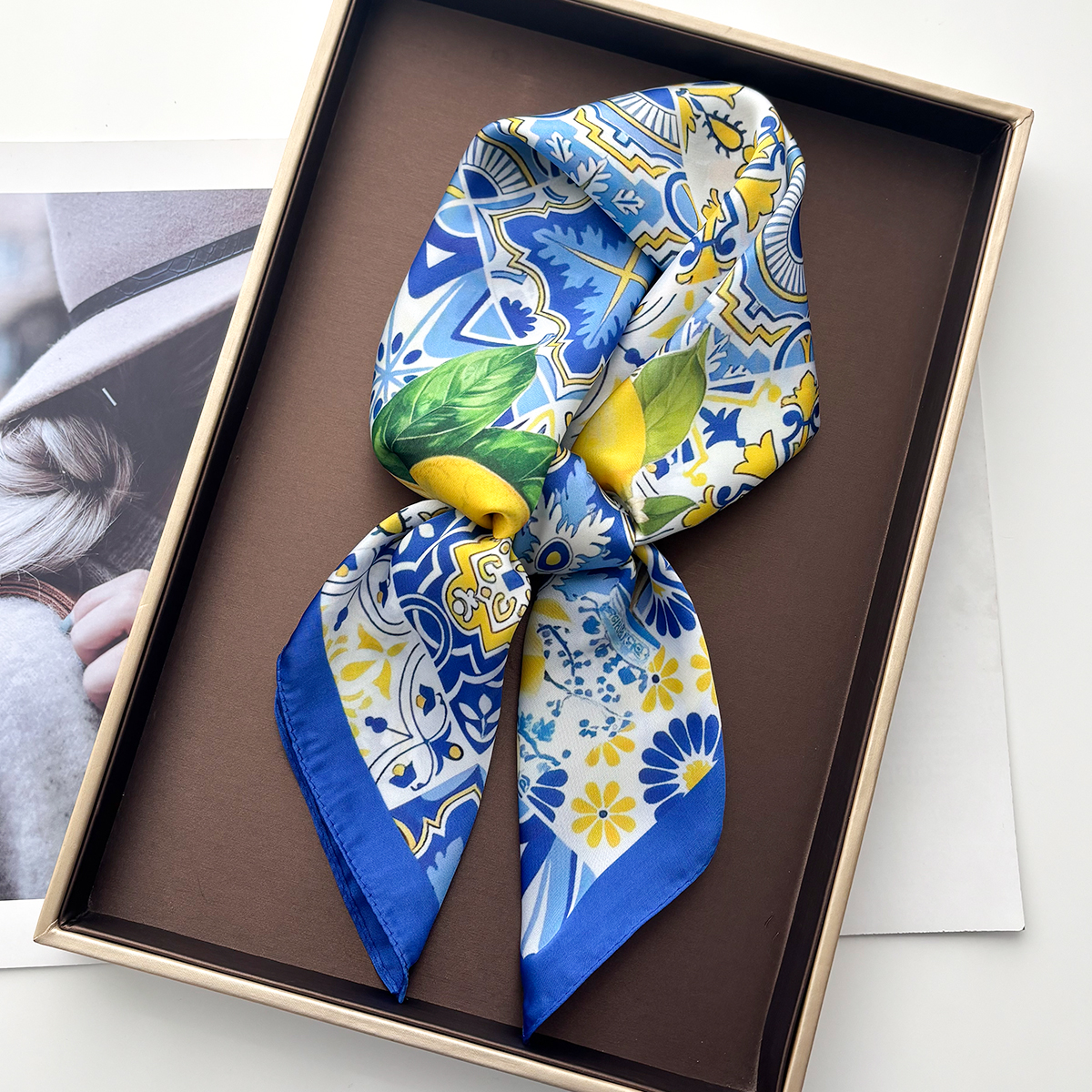 Luxury Floral Square Scarf Sof - Scarf Silk Square 评论和价格