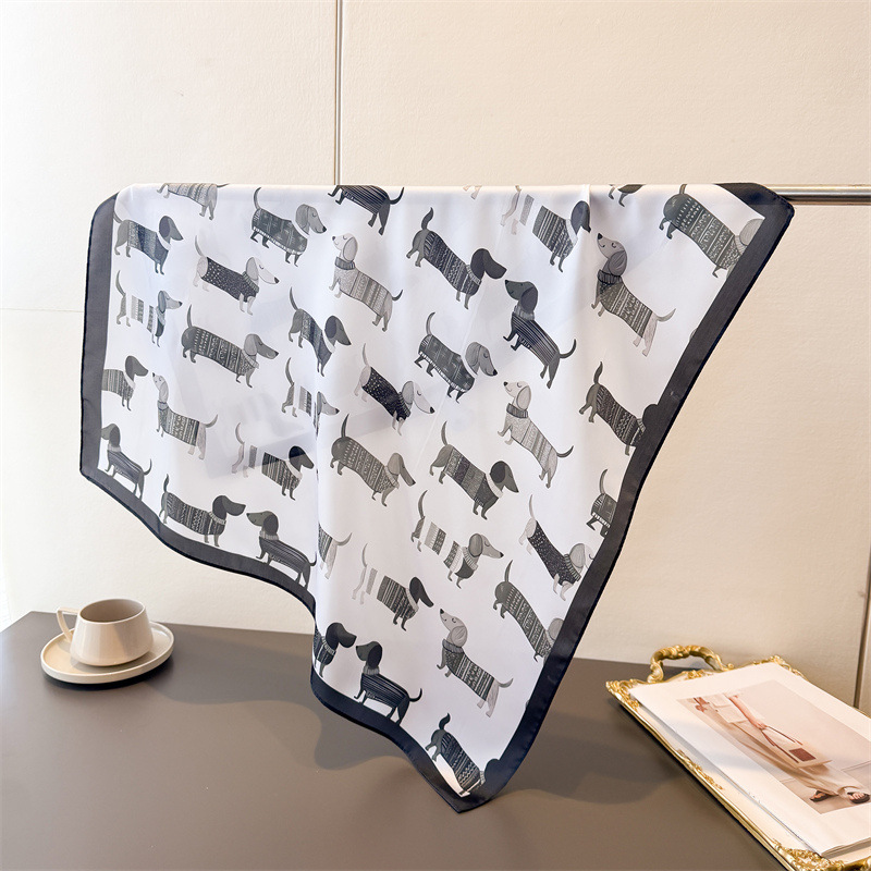 Ladies Cotton Dog Printed Squa - Bandana Cotton 评论和价格
