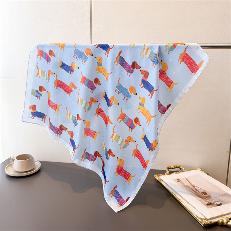 Ladies Cotton Dog Printed Squa - Bandana Cotton 评论和价格