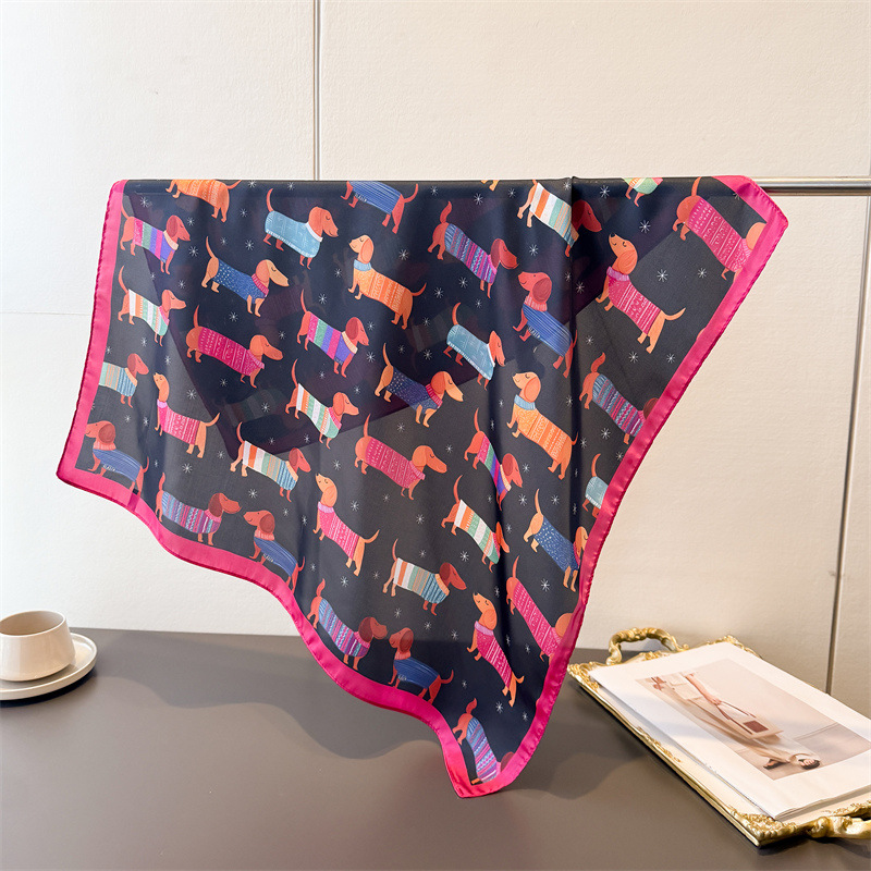 Ladies Cotton Dog Printed Squa - Bandana Cotton 评论和价格