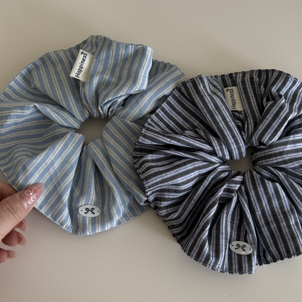 Korea Fashion Stripe Hair Rubb - Silk Tie Striped 评论和价格